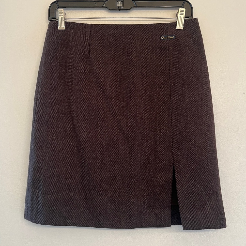David Saddler Wool mini skirt in dark brown size 6
